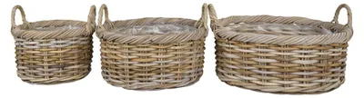 Produktbild von 3er-Set Kuta Körbe aus natürlichem Kubu-Rattan