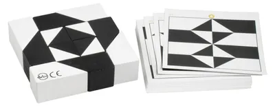 Obrázek produktu pro Hlavolam černobílý tangram dřevěný ve fólii