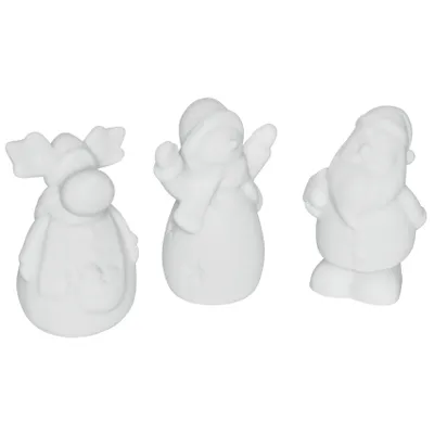 Produktbild von LED Figuren 'Polly' - Weihnachtsmann/Schneemann/Elch - Farbwechsler - Batterie - H: 11,4cm - 3er Set