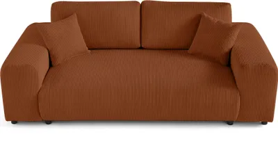 Image de Lisa Design Garance - canapé droit 3 places - en velours côtelé , Terracotta