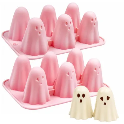 Produktbild von Silikonform Geister 6 Hohlräume für Halloween Schokolade Eis Gelee Seife Kerzen