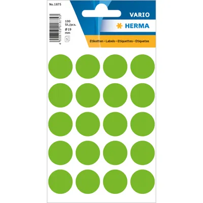 Produktbild von HERMA Markierungspunkt 1875 19mm grün 100 St./Pack.