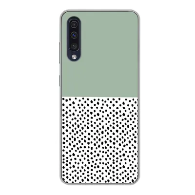 Produktbild von MuchoWow® Handyhülle Schutzhülle Hülle für Samsung Galaxy A50 Polka dots - Grün - Schwarz Silikon Softcase Handy Hülle - Mobiltelefonhülle