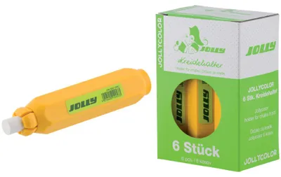 Produktbild von Jolly Kreidehalter in gelb mit Magnetstreifen, 6-tlg. - für runde Kreidestücke
