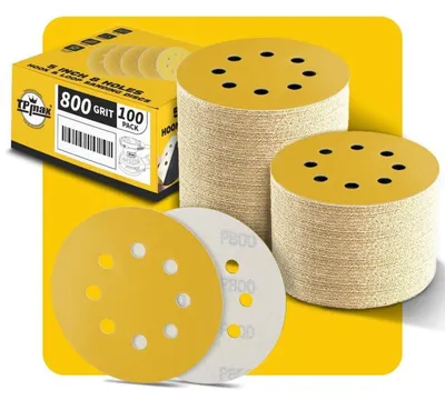 Produktbild von Schleifscheiben 125mm 8 Loch 800 Körnung Klett 100 Stück für Exzenterschleifer Holz Metall Automobil
