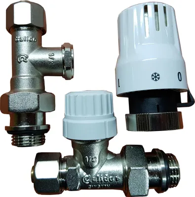 Produktbild von Einfaches Thermostatset (Vorlauf, Rücklauf, Kopf), PEX-Anschluss