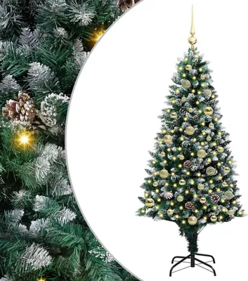 Zdjęcie produktu dla vidaXL Sztuczna choinka ze 150 diodami LED ze stojakiem Zielona 150 cm