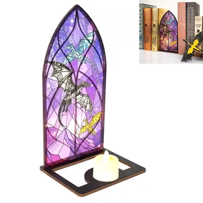 Produktbild von Fantasy Bücherregal Dekoration,  Gefälschter mittelalterlicher Drache Fensterdekoration, Haushalt Gefälschte Mittelalter Ornament, für Zuhause