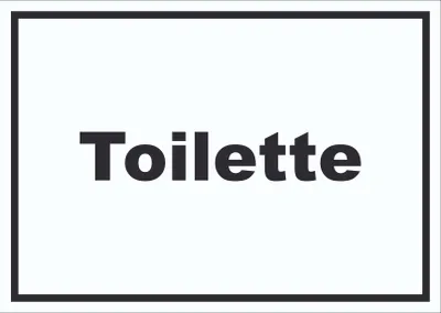 Produktbild von Toilette Schild mit Text Klo WC waagerecht A1 Rückseite selbstklebend