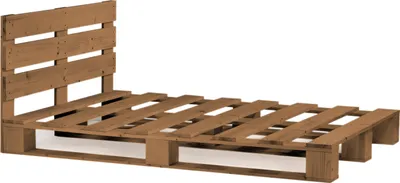 Produktbild von Lermowood Palettenbett 140 x 200 cm mit Kopfteil Eiche Holzbett Massivholzbett Bett aus Paletten Seniorenbett Kinderbett Jugendbett