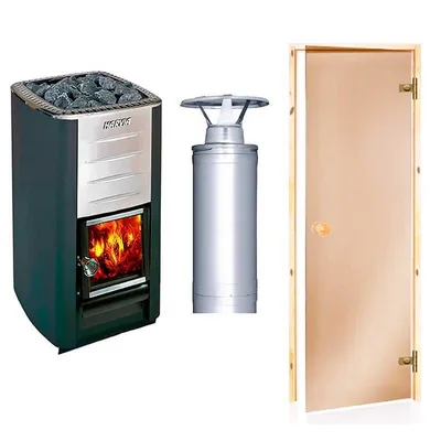 Produktbild von SET Harvia M3 Mit Bimsch 1 + Harvia Whp1500 + Saunatür 70x190 Espe  /  Bronze