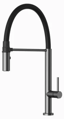 Immagine prodotto di Granitan - Miscelatore cucina - Rubinetto cucina altezza 47 cm - Miscelatore lavello nero - SCALA