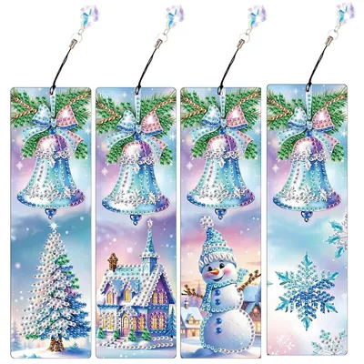 Diamond Painting Boekenleger-Set, 4 Stück, Kristalkunst, DIY