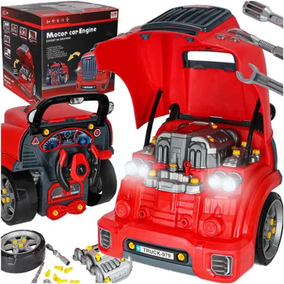 Produktbild von Mechaniker-Set für Kinder, zerlegbarer LKW-Motor, Lichter