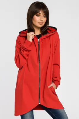 Imagen del producto de BeWear. Sudadera larga para mujer, modelo Lirohn B054, color rojo, talla L/XL
