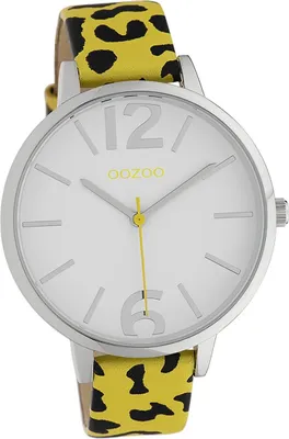 Produktbild von Oozoo Leder Damen Uhr Analog Quarzuhr Armband gelb schwarz Timepieces D2UOC10208