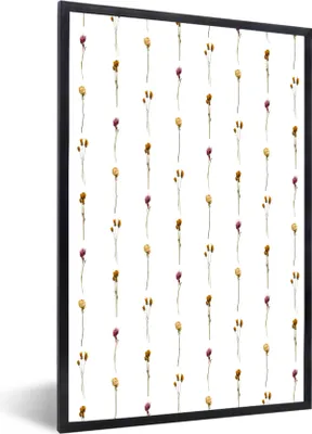 Produktbild von MuchoWow® MuchoWow® Gerahmtes Poster Blumen - Farben - Illustration 20x30 cm - Poster mit zchwarzem Bilderrahmen - Drucken - Bilder Poster im Rahmen