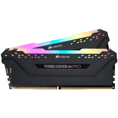 Two computer RAM modules with RGB lighting.