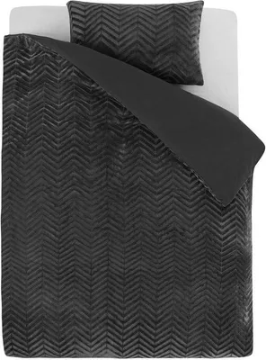 Imagen del producto de Sleeptime Chevron Teddy, color antracita, 140 x 200/220 cm