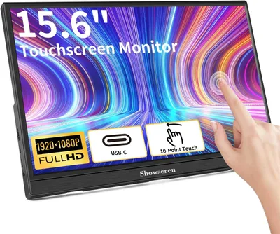 Obrázok produktu pre Prenosný dotykový monitor s uhlopriečkou 15,6 palca, s rozlíšením Full HD a podporou 10-bodového dotykového ovládania