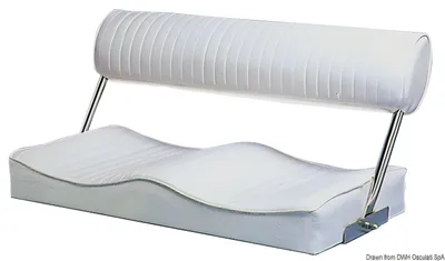 Produktbild von 2er FlipBack Sitzbank für Boote, weiß, klappbarer Bootssitz mit Marine-Schaumstoff & Skai-Kunstleder