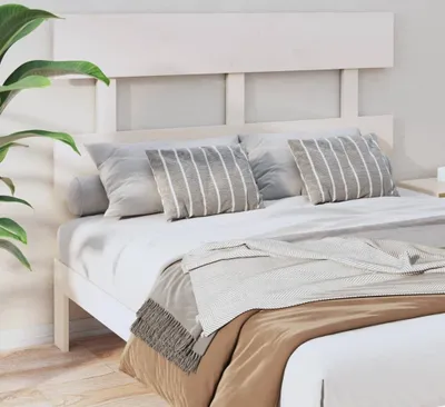 Produktbild von vidaXL Kopfteil Weiß 124x3x81 cm Massivholz Kiefer - Kopfteil - Kopfteile - Bettkopfteil - Holzkopfteil