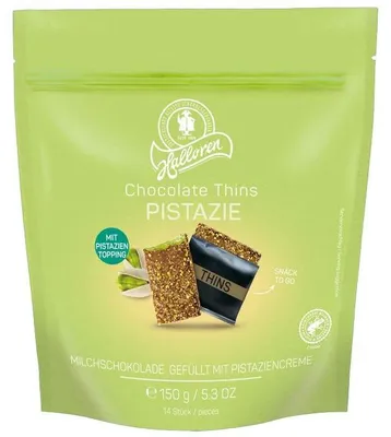 Produktbild von Halloren Chocolate Thins Pistazie 150g