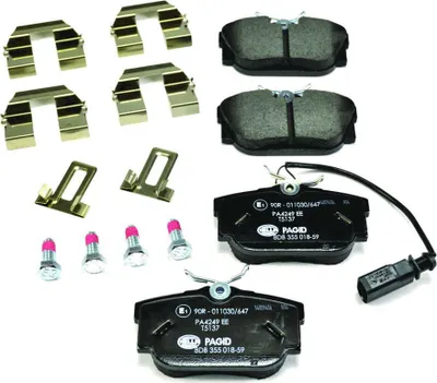 Produktbild von HELLA Bremsbeläge Satz Hinten Bremsklötze für VW Transporter IV Bus (70B, 70C, 7DB, 7DK, 70J, 70K, 7DC, 7DJ) 8DB 355 018-591