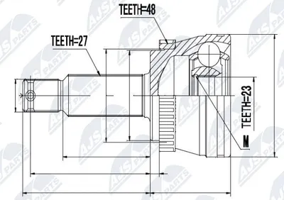 Produktbild von NTY Gelenksatz Antriebswelle Hinten Links Hinten Rechts Hinten für HYUNDAI TUCSON (JM) NPZ-HY-528