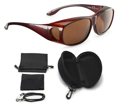 Produktbild von FALINGO Sonnenüberbrille Überzieh Sonnenbrille polarisiert CLASSIC EDITION UV 400 (Braun, Braun)