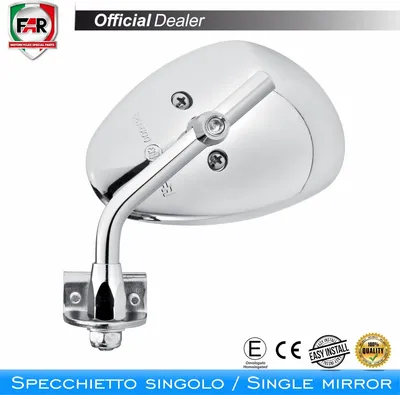 Obrázok produktu pre Schválené FAR ľavé bočné zrkadlo 7631 chróm pre Piaggio