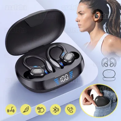 Obrázek produktu pro Sluchátka do uší Bluetooth, bezdrátová, TWS, s mikrofonem. Sportovní sluchátka, intraaurikulární sluchátka pro posilovnu, běh, DJing a monitorování v nahrávacím studiu. Stereo zvuk, duální sluchátka