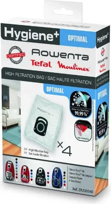 Obrázek produktu pro Rowenta ZR200540, Prachový sáček, Cylindrový, Černá, Bílá, Plast, Rowenta, RO3171EA, RR8585WH, RR8587WH, RO6136EA, RO4933EA, RO6189EA, RO3955EA, RO6821EA, RO6885EA, ...