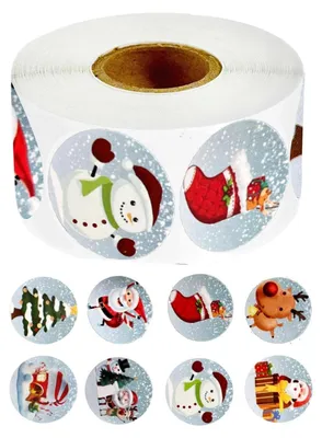 Weihnachtsaufkleber, 500 Stück, rund, selbstklebend, 2,5 cm