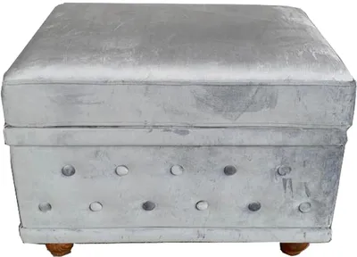 Zdjęcie produktu dla Designerski podnóżek Chesterfield szary antyczny wygląd Casa Padrino - Meble