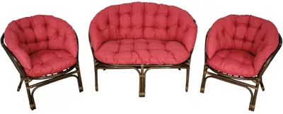 Immagine prodotto di AMPO Cuscino imbottito per gruppo in rattan Set di mobili in rattan Bahama sedia + panca in rattan