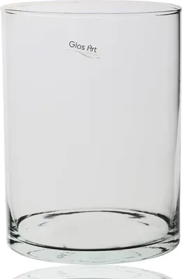Produktbild von Glasvase Dekovase Klarglas Zylinder Deko-Glasbehälter Glas-Gefäß 20x15cm hoch Wohnzimmer