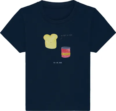 Produktbild von Mr. & Mrs. Panda Babyshirt Toast Marmelade 6. - 12. Monat - French Navy - Geschenk, Toastbrot, Baby Jerseyshirt, Shirt, Kleinkind T-Shirt, Lustige Sprüche, , Brot, Süß