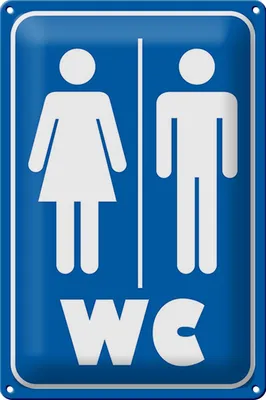 Produktbild von Blechschild Hinweis 20x30cm WC Piktogramm Toilette