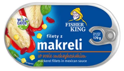 Zdjęcie produktu dla Filety z Makreli w Sosie Meksykańskim w Puszce Konserwa - Fisherking 170 g