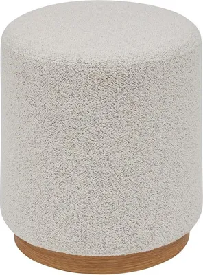 Produktbild von Eazy Living Bouclé Pouf Ø 41 cm Tiane Weiß