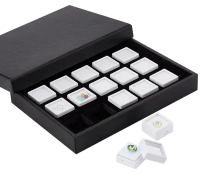 Obrázok produktu pre Šperkovnica s 15 priehradkami – úložná nádoba s vekom – organizér – malá – 21,3 x 15,7 x 2,8 cm
