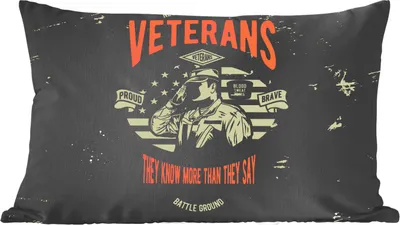 Produktbild von MuchoWow® Zierkissen Sofakissen Wohnzimmer Dekokissen 60x40 cm Amerika - Militär - Retro - Kopfkissen - Polster mit Foto