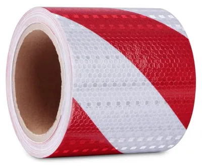 Immagine prodotto di Omgoods - Nastro adesivo riflettente, rosso e bianco