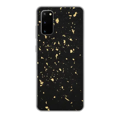 Produktbild von MuchoWow® Handyhülle Schutzhülle Hülle für Samsung Galaxy S20 Goldene Flocken auf schwarzem Hintergrund Silikon Softcase Handy Hülle - Bild