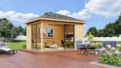 Produktbild von Fjordholz Gartenpavillon Modell Alu 44 B