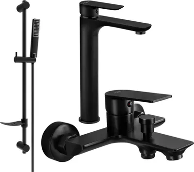 Produktbild von Mexen Alfa DF72 Badewannenset, Schwarz - 745713DF72-70