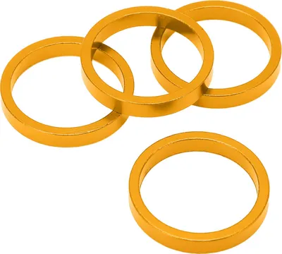 Obrázok produktu pre 4 kusy Bicycle Headset Spacer Fork Stem Spacer hliníkovej zliatiny pre horské cestné bicykle 28,6 mm TubeGold