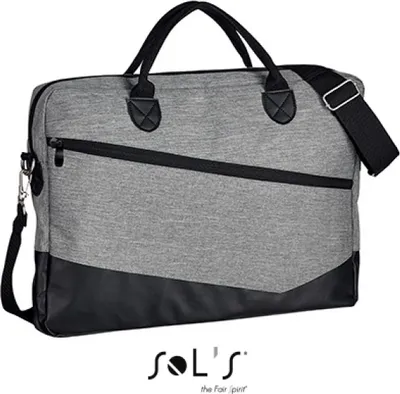 Produktbild von SOLs Bags 01395 | Briefcase Manhattan Dokumententasche | 5 x 40 x 28 cm - Farbe: Grey Melange - Größe: 5 x 40 x 28 cm