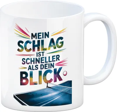 Produktbild von Mein Schlag ist schneller als dein Blick Kaffeebecher Tischtennis